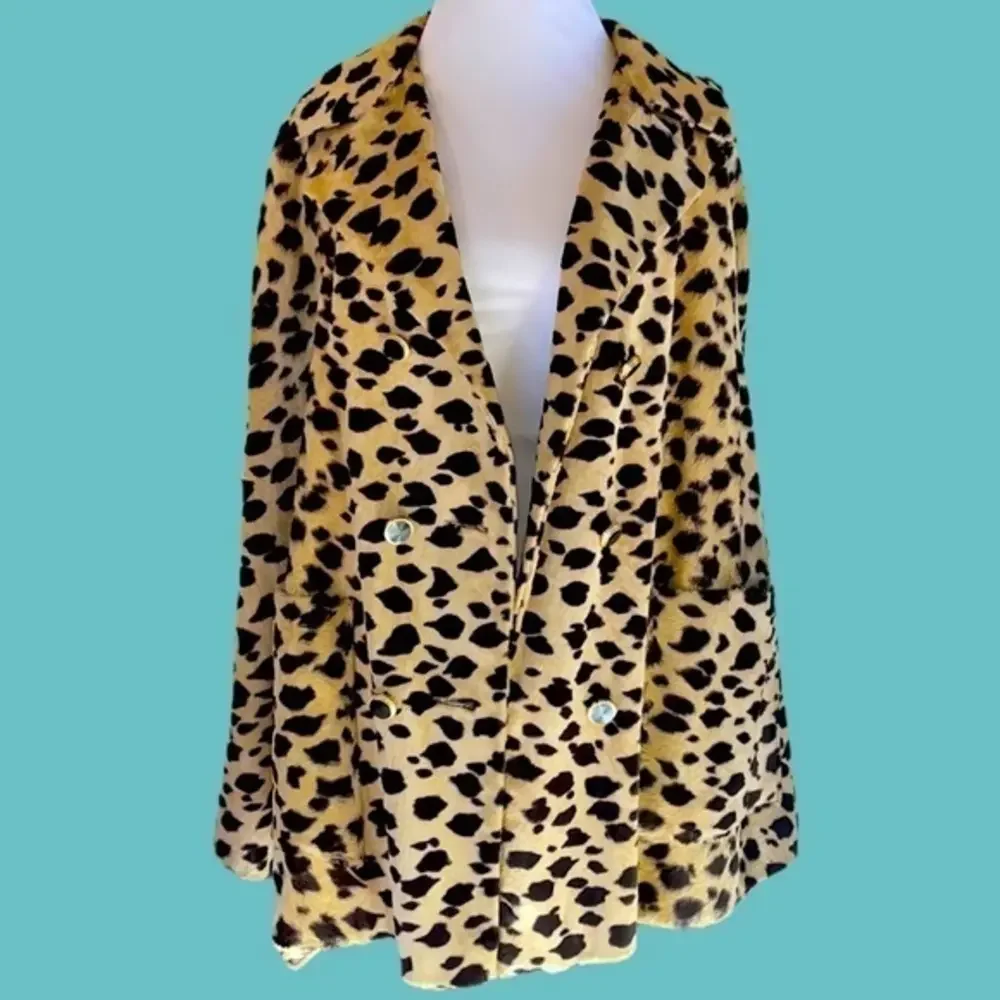 LEOPARD FUR Vintage Fab‎ YOUNG GENERATION  Cape One Size Fits All  MADE IN USA